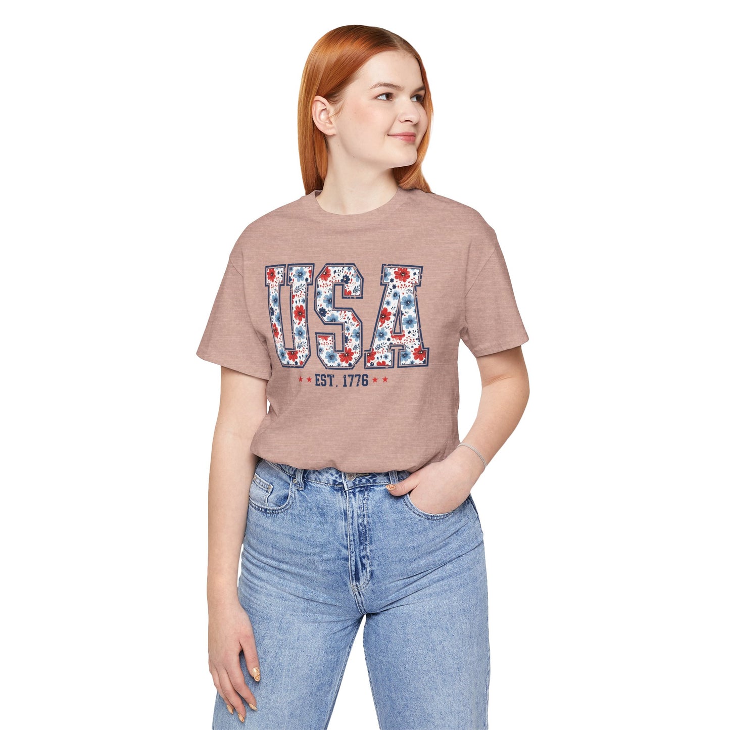 USA Floral EST. 1776 Graphic Tee