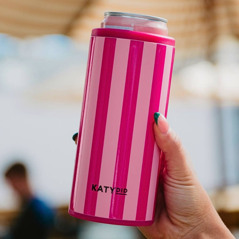Pink Cabana Slim Can Cooler
