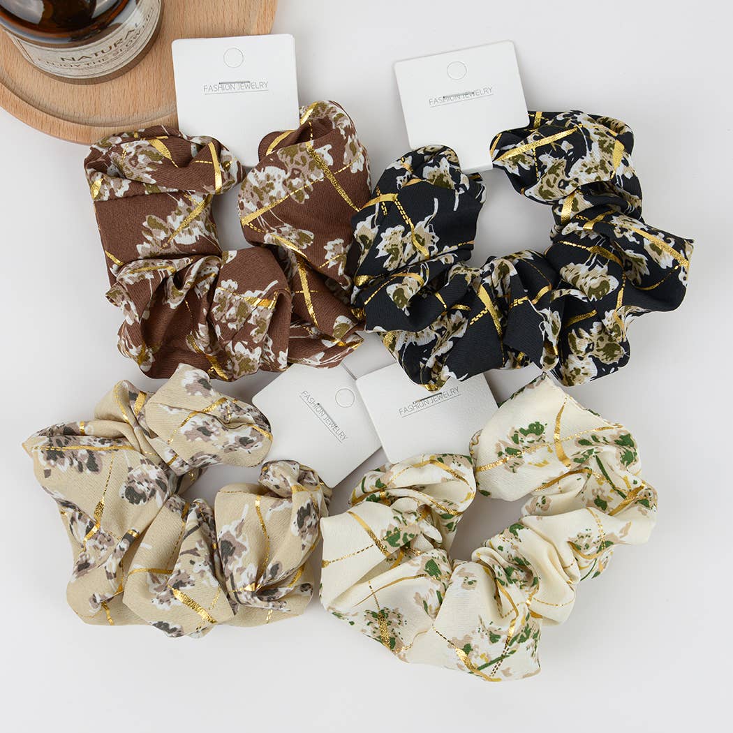 Gilded Garden Floral Scrunchie