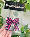 Checkered Bow Car Air Freshener