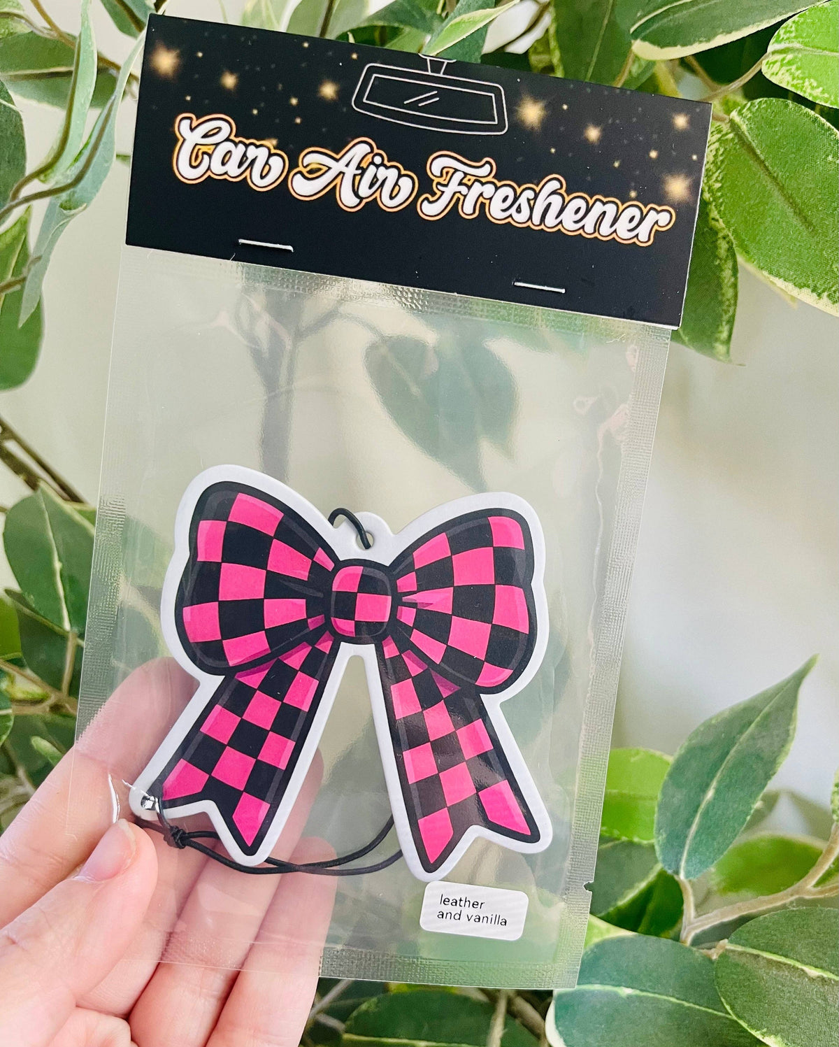 Checkered Bow Car Air Freshener
