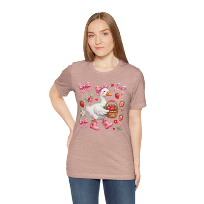 Strawberry Patch Goose Graphic Tee