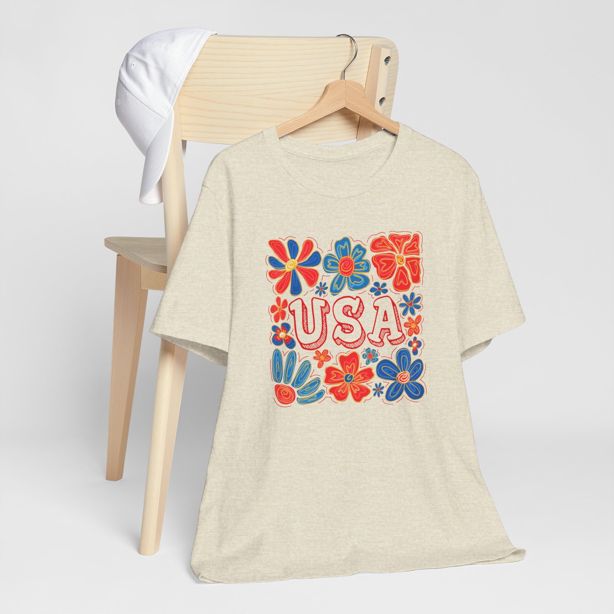 USA Floral Graphic Tee