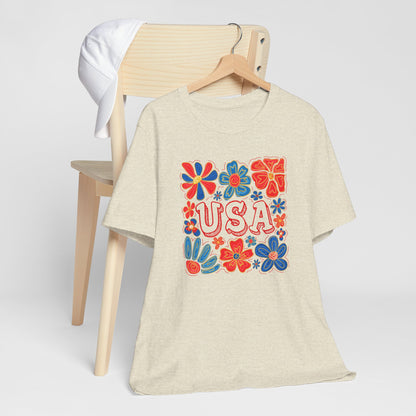 USA Floral Graphic Tee