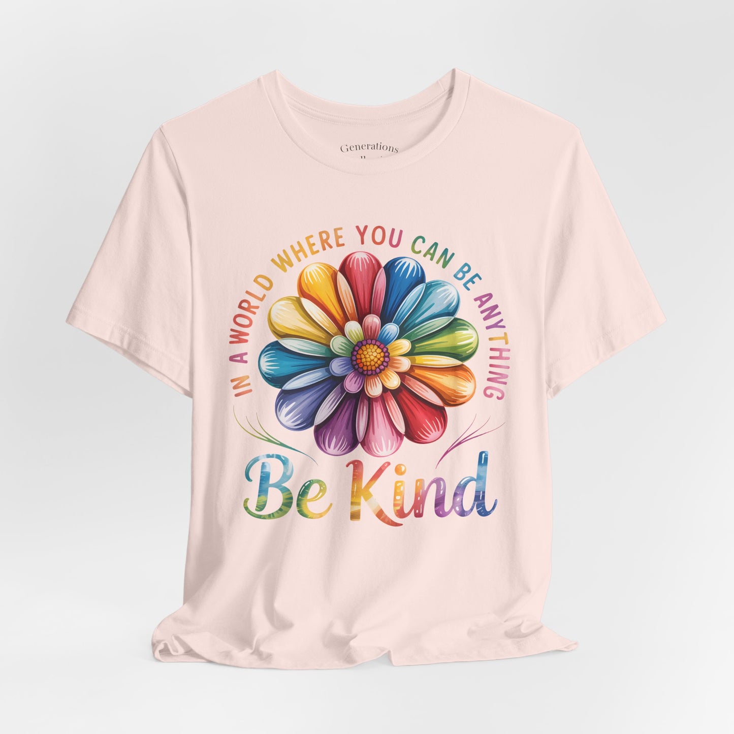 Be Kind Rainbow Flower Tee