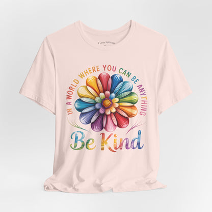 Be Kind Rainbow Flower Tee