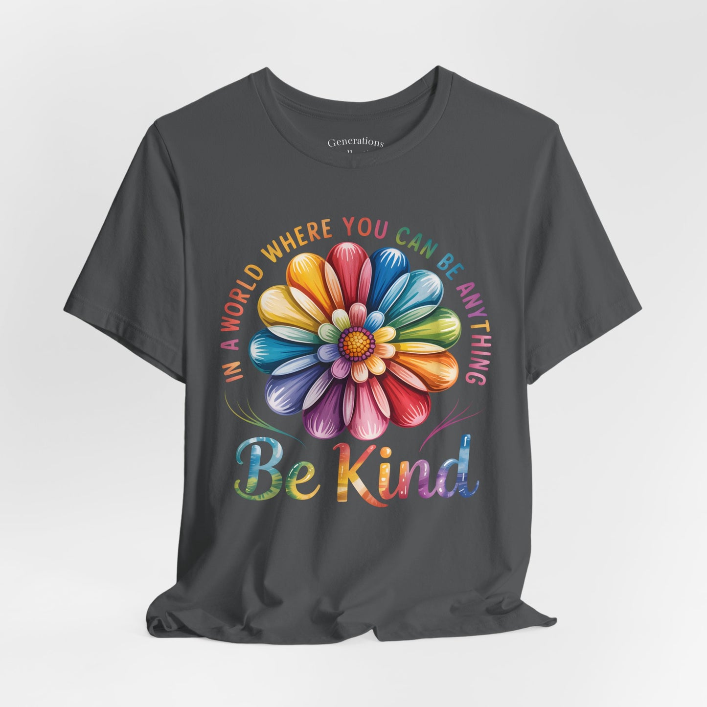 Be Kind Rainbow Flower Tee