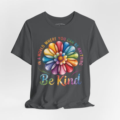 Be Kind Rainbow Flower Tee