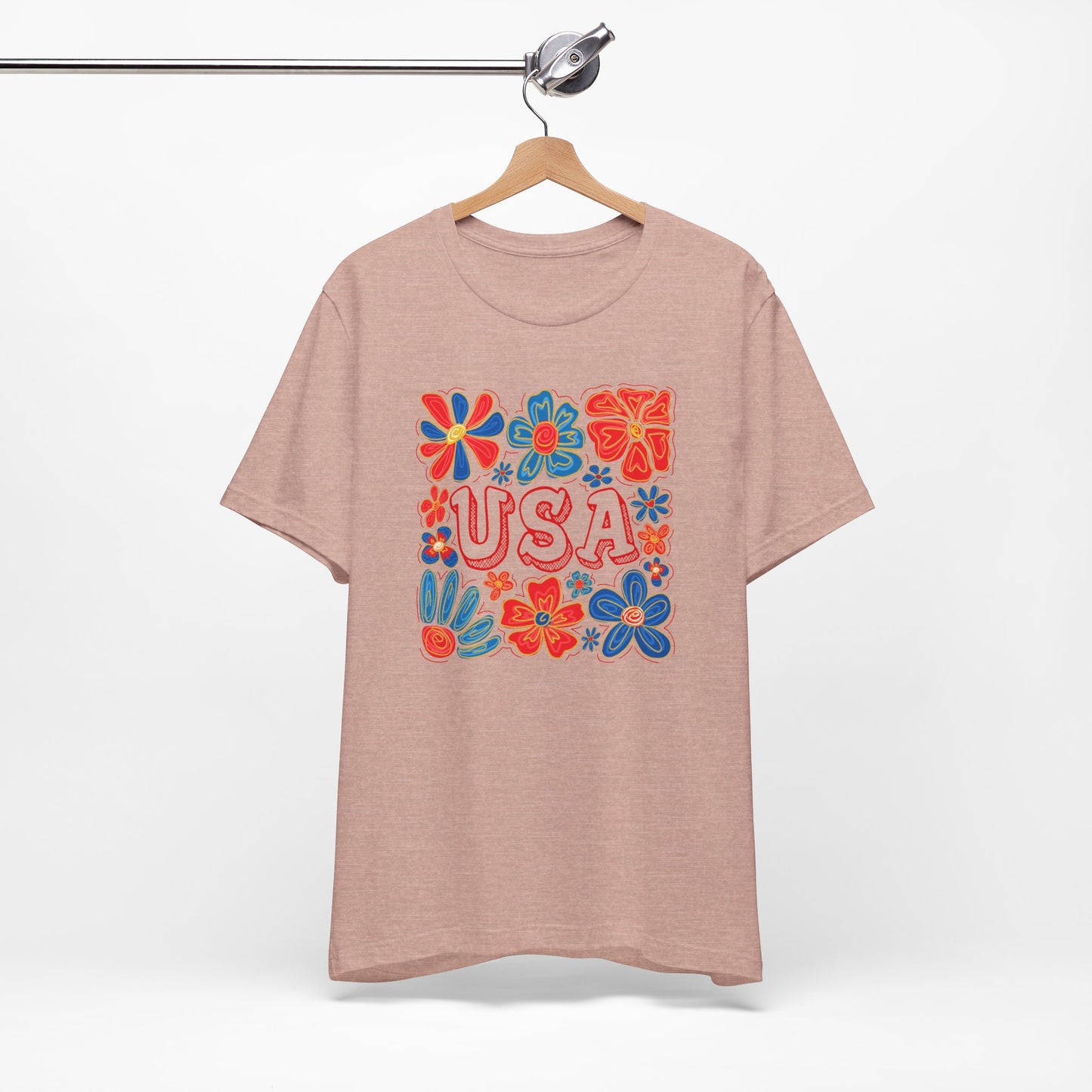 USA Floral Graphic Tee
