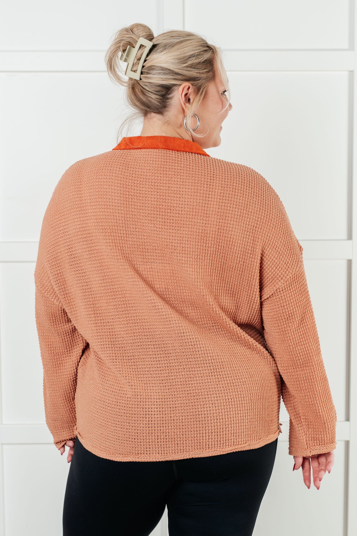 Mixed Signals Waffle Knit Top