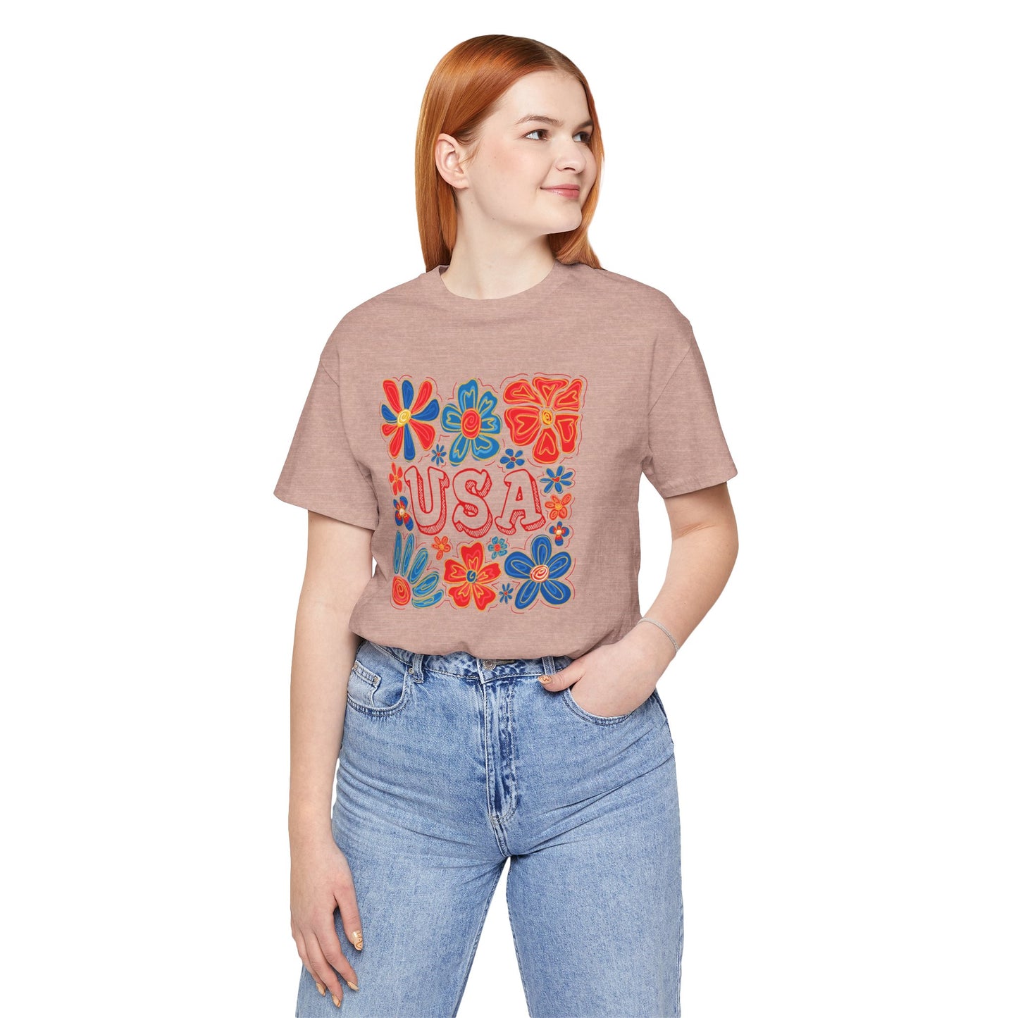 USA Floral Graphic Tee