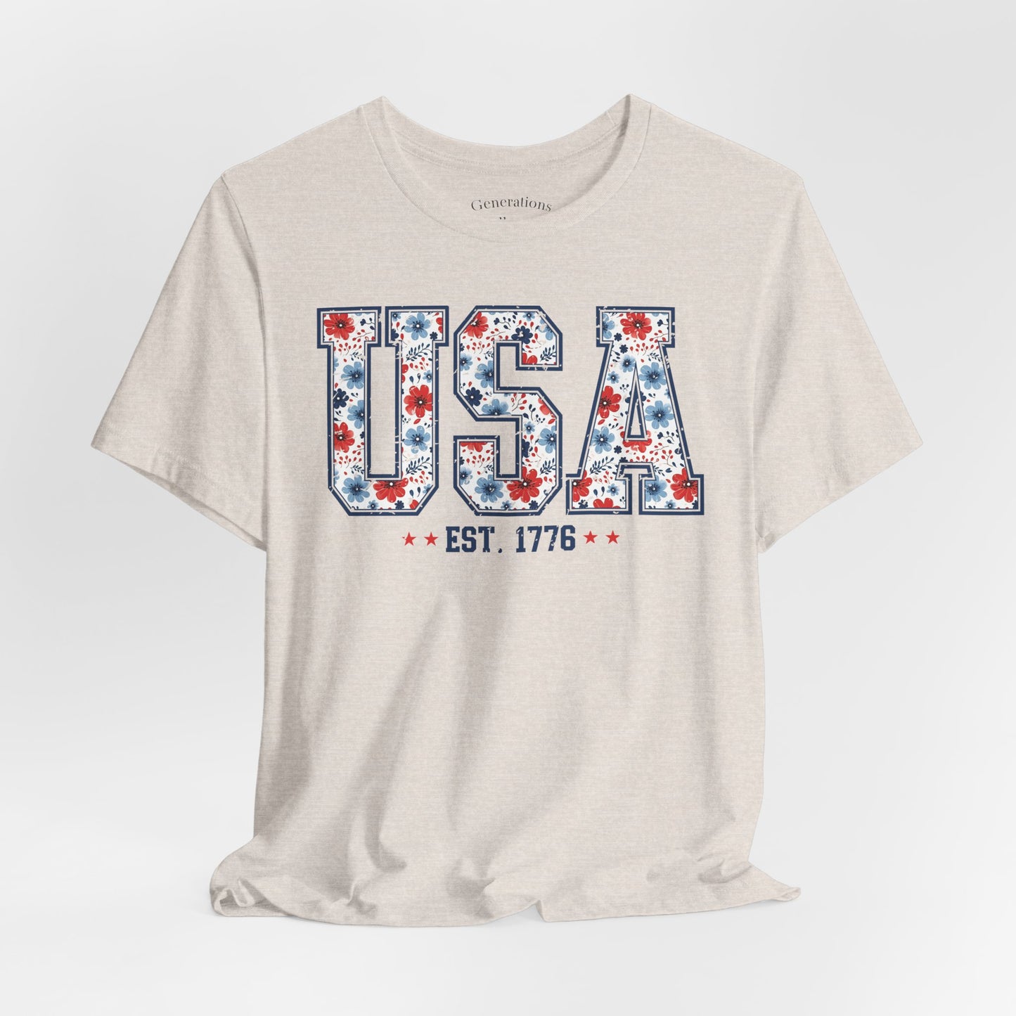 USA Floral EST. 1776 Graphic Tee