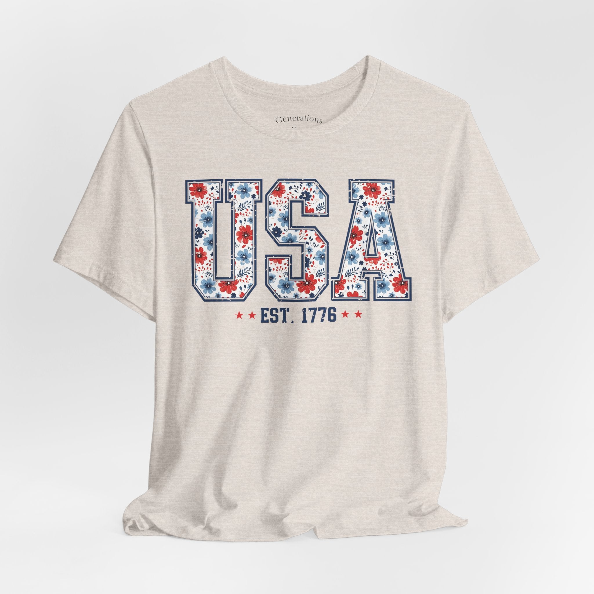 USA Floral EST. 1776 Graphic Tee