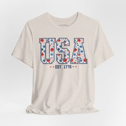 USA Floral EST. 1776 Graphic Tee