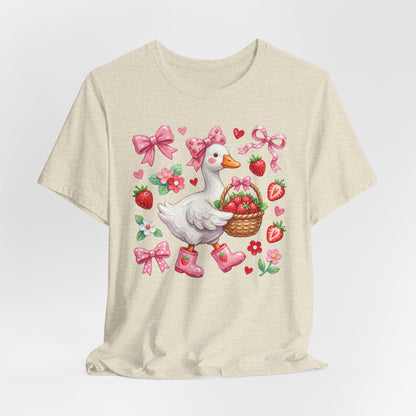 Strawberry Patch Goose Graphic Tee