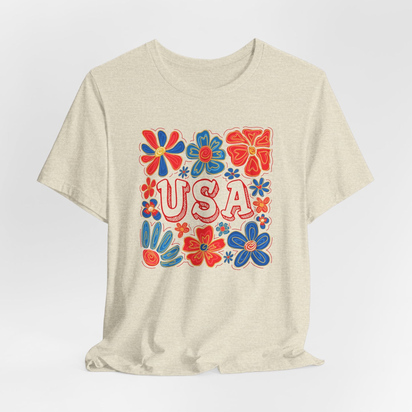 USA Floral Graphic Tee