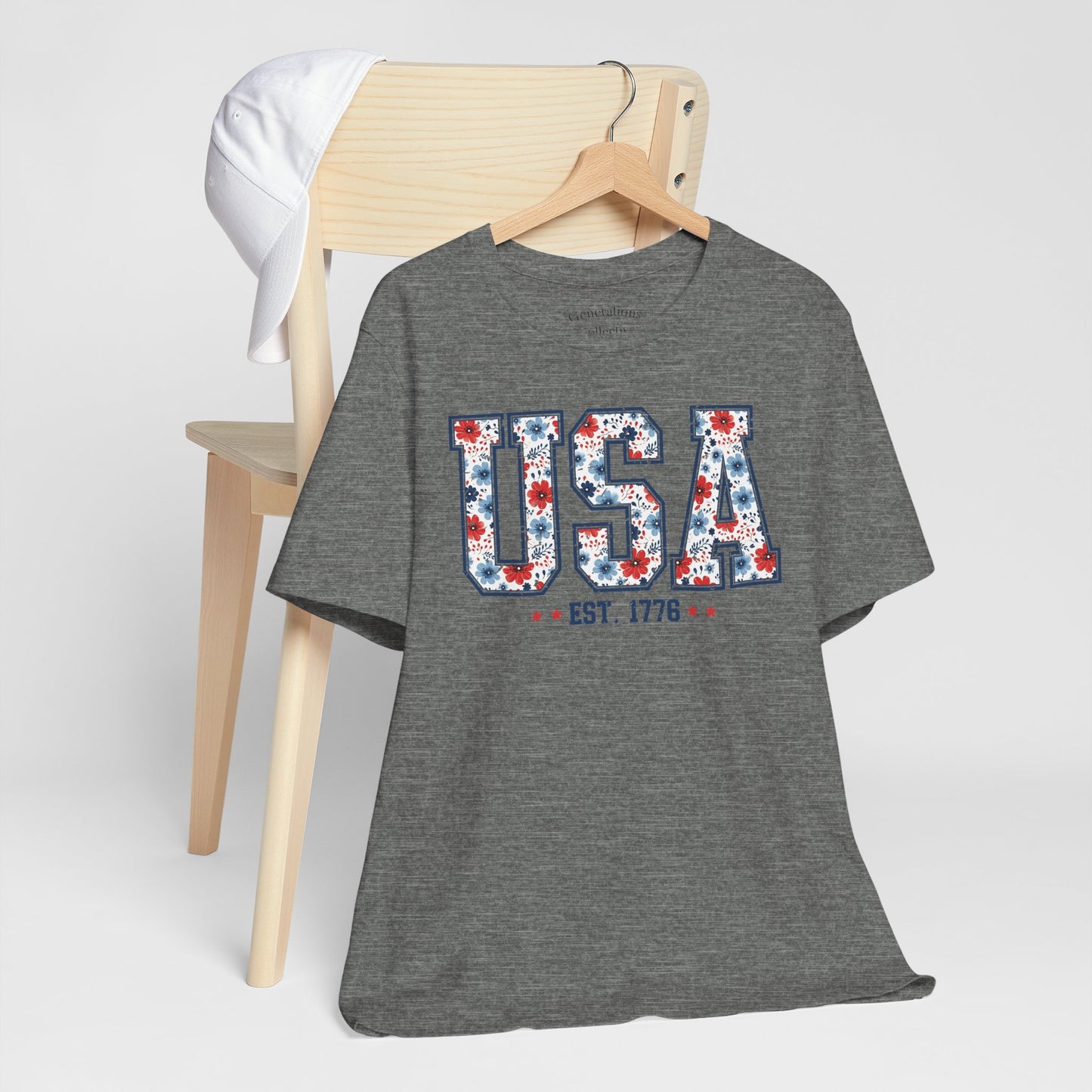 USA Floral EST. 1776 Graphic Tee
