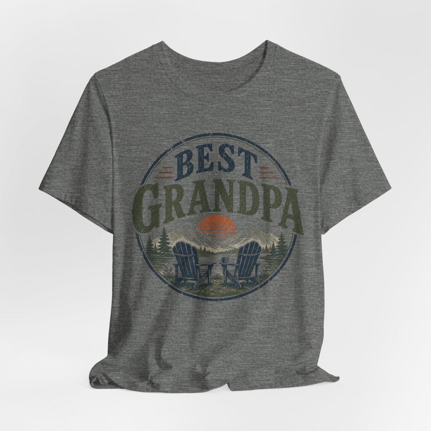 Best Grandpa Vintage Sunset Graphic Tee