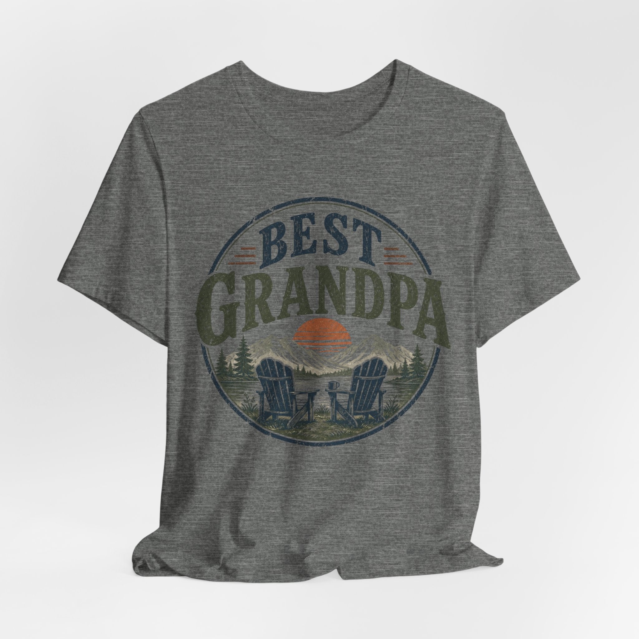 Best Grandpa Vintage Sunset Graphic Tee