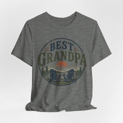 Best Grandpa Vintage Sunset Graphic Tee