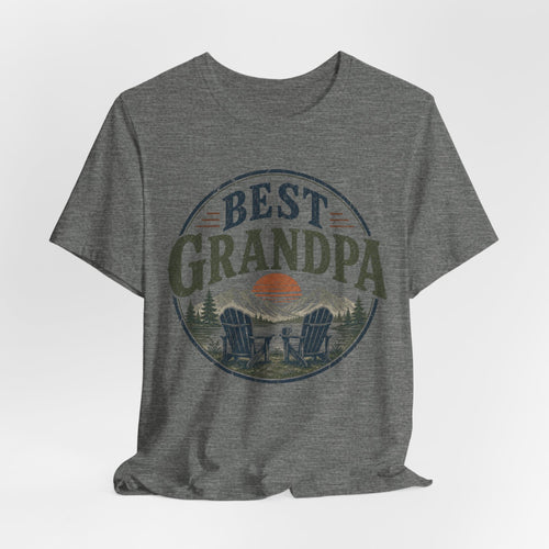 Best Grandpa Vintage Sunset Graphic Tee