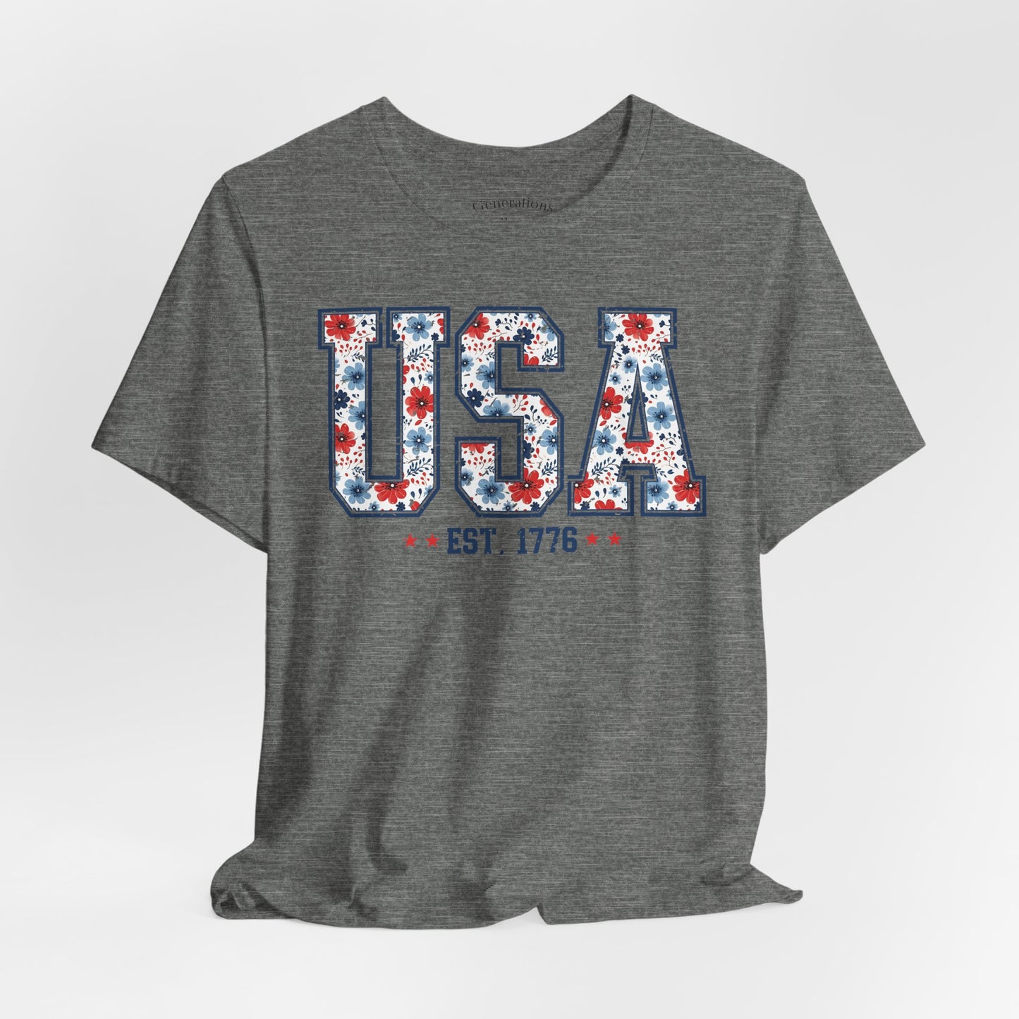 USA Floral EST. 1776 Graphic Tee