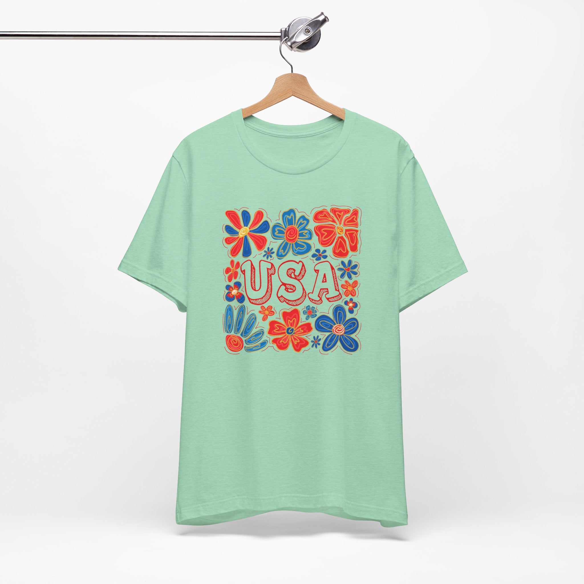 USA Floral Graphic Tee