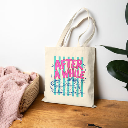 Later / After A While Striped Canvas Tote