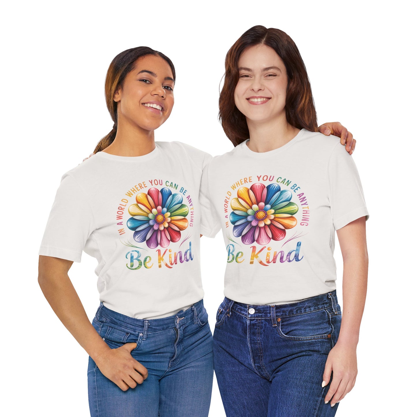 Be Kind Rainbow Flower Tee