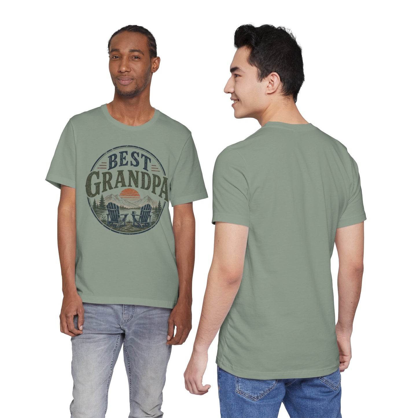 Best Grandpa Vintage Sunset Graphic Tee