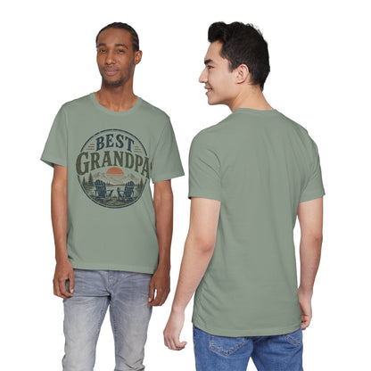 Best Grandpa Vintage Sunset Graphic Tee