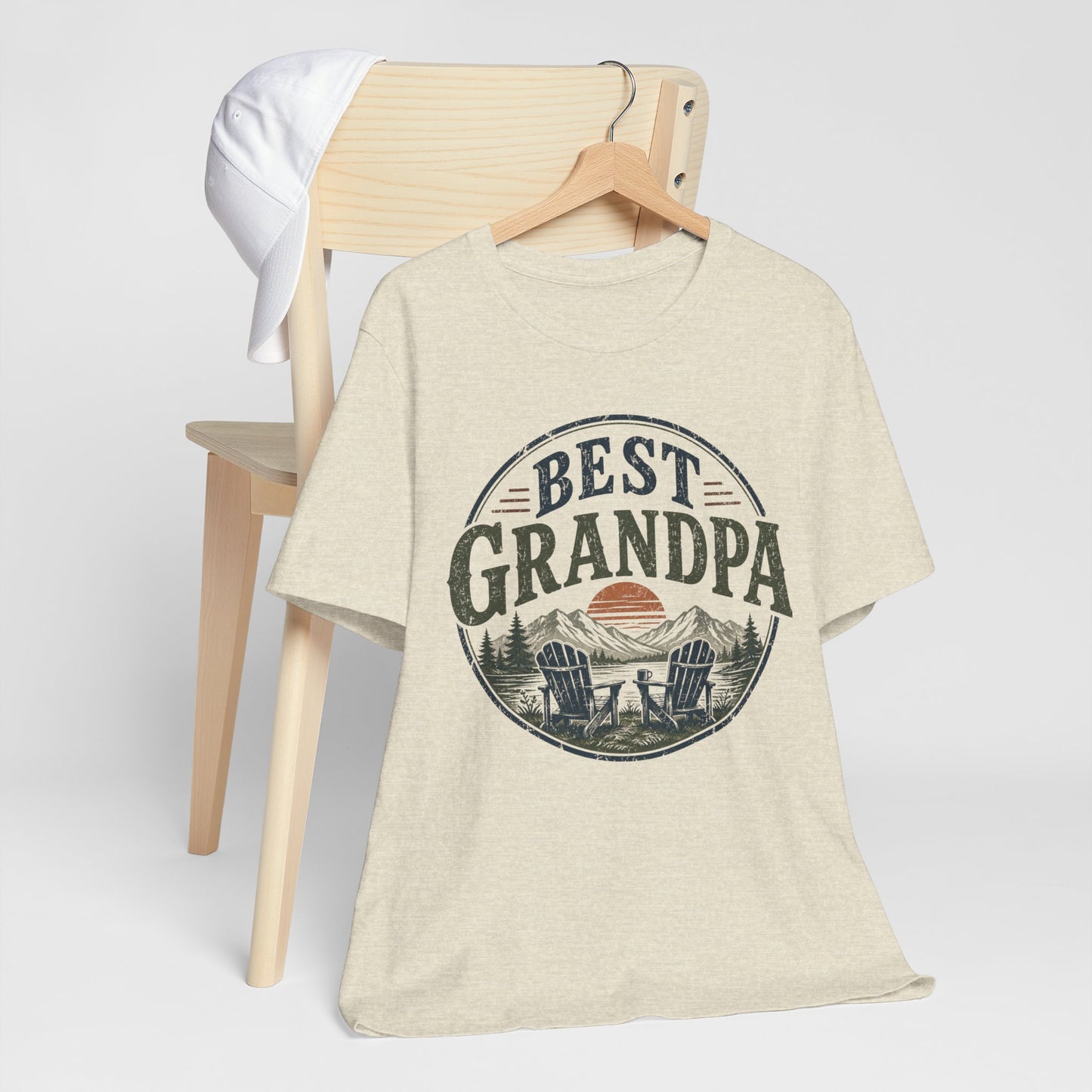 Best Grandpa Vintage Sunset Graphic Tee