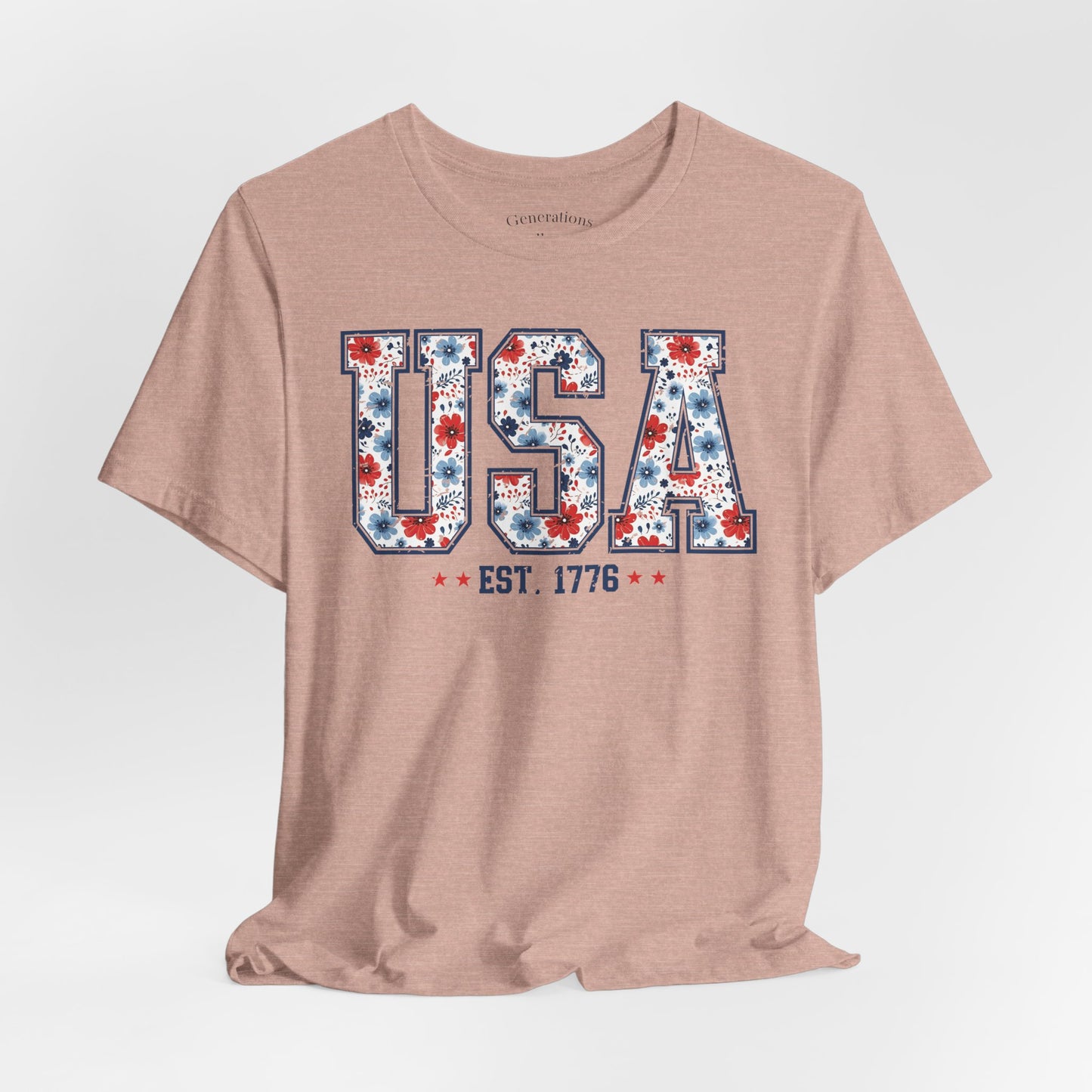 USA Floral EST. 1776 Graphic Tee