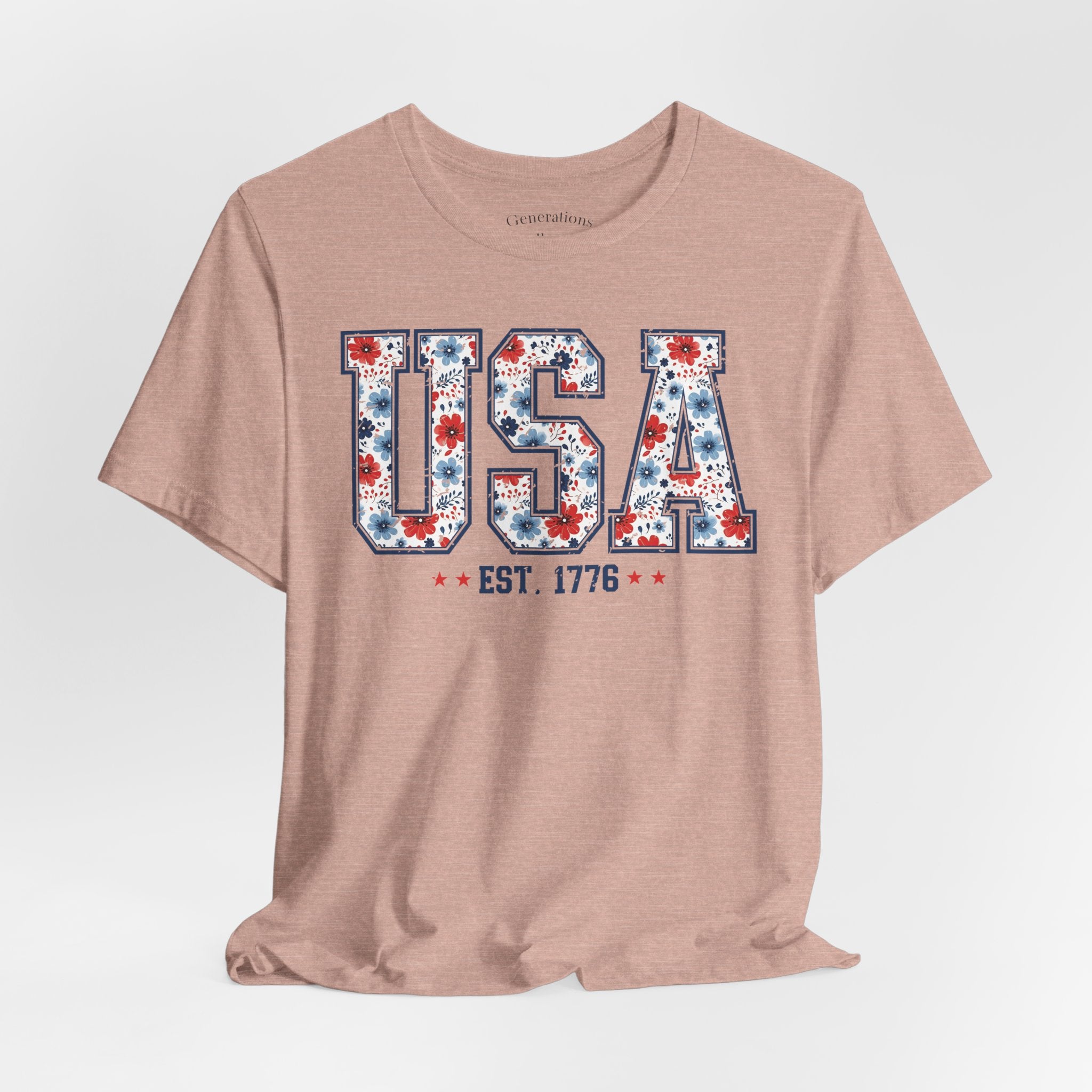 USA Floral EST. 1776 Graphic Tee