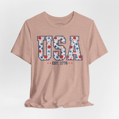USA Floral EST. 1776 Graphic Tee