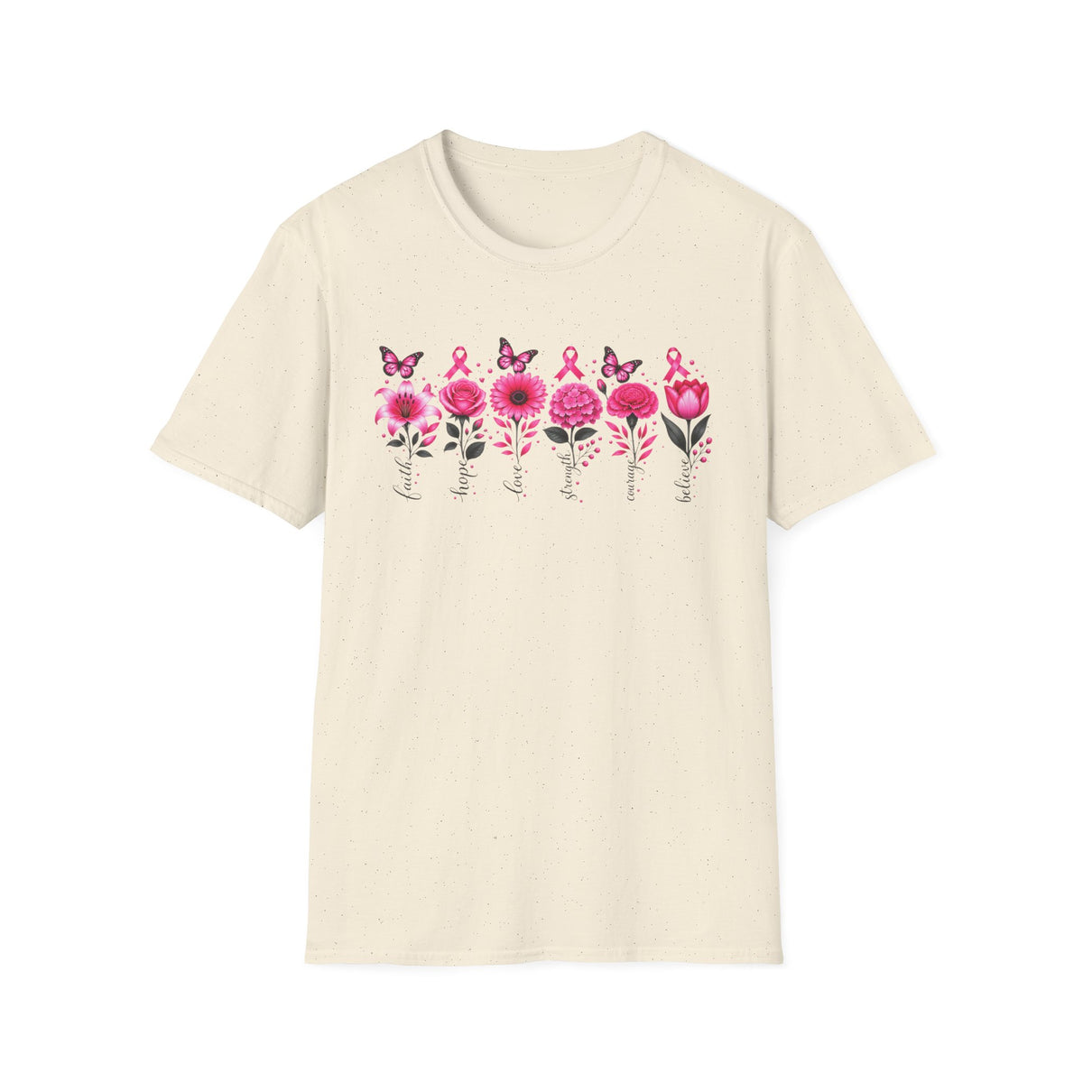 Flowers of Strength Breast Cancer Awareness Tee