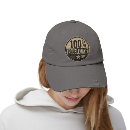 100% Troublemaker Distressed Cap