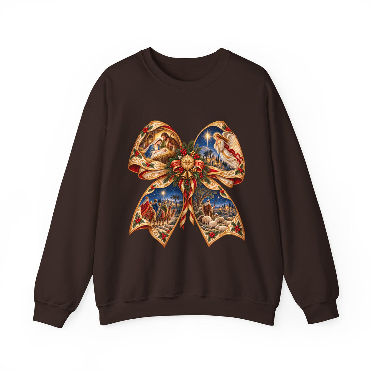 Holy Night Nativity Bow Sweatshirt