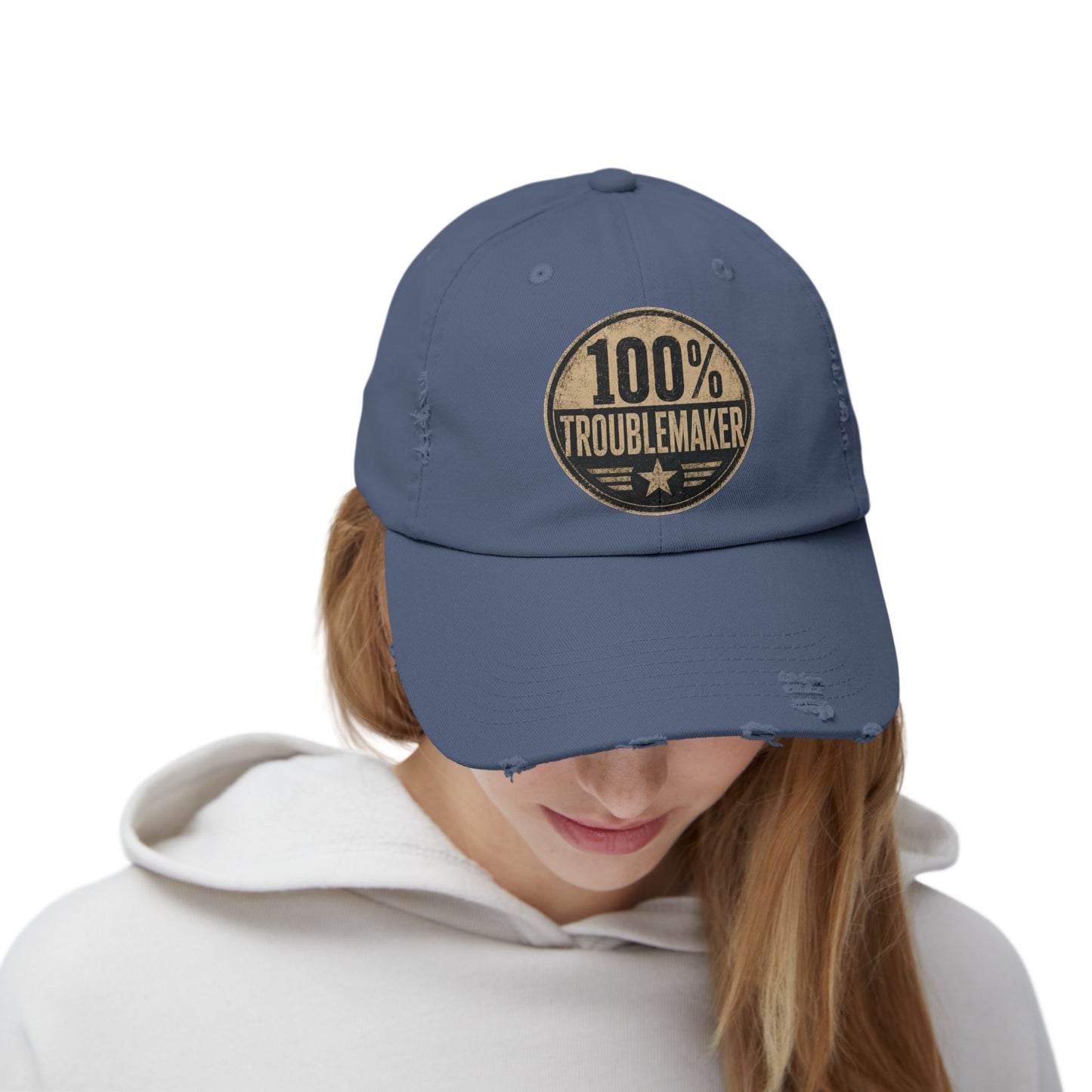 100% Troublemaker Distressed Cap