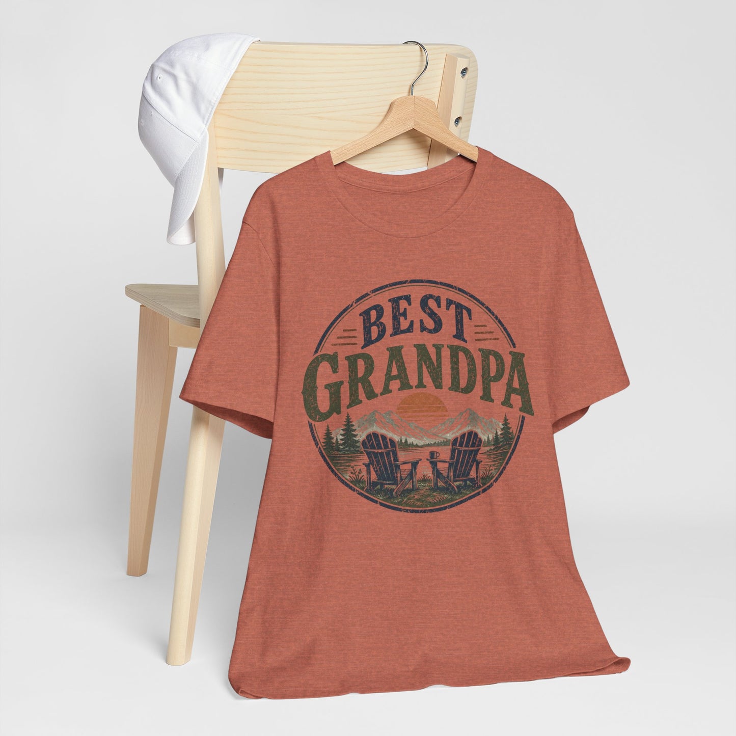 Best Grandpa Vintage Sunset Graphic Tee