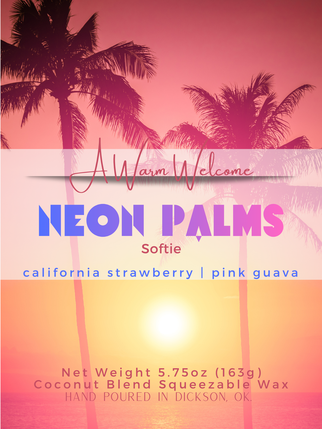 Neon Palms Softie Scent Melts