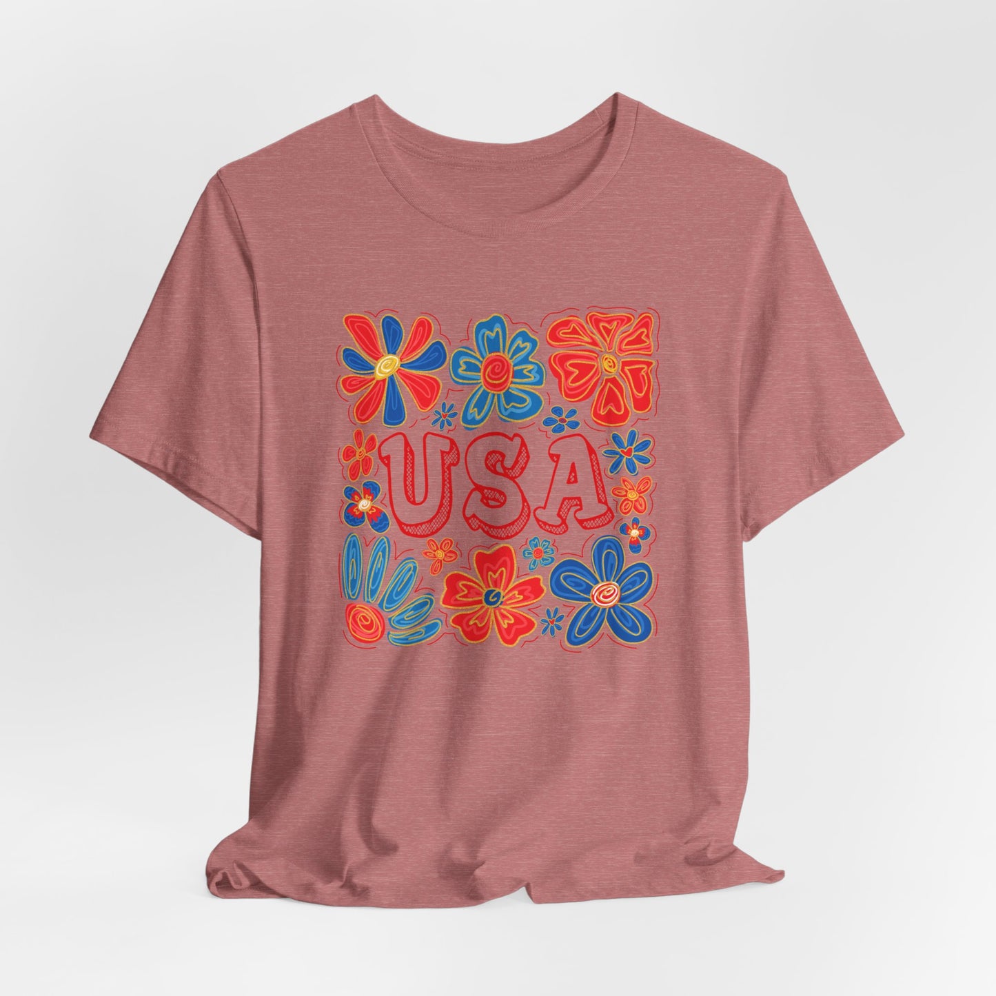 USA Floral Graphic Tee