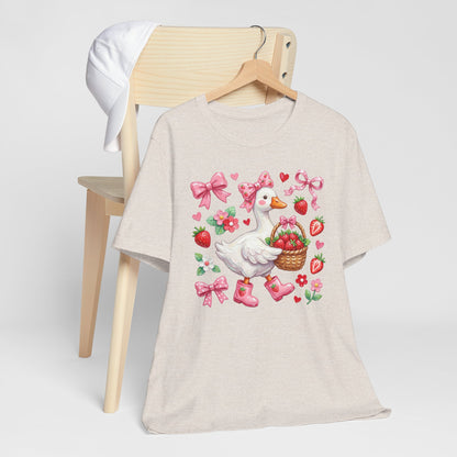 Strawberry Patch Goose Graphic Tee
