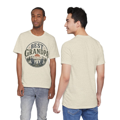 Best Grandpa Vintage Sunset Graphic Tee