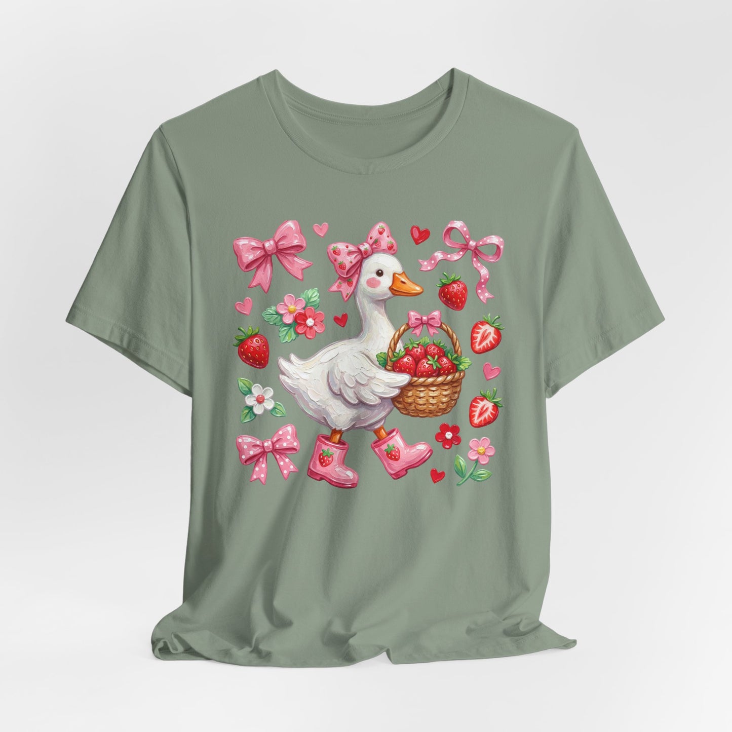 Strawberry Patch Goose Graphic Tee