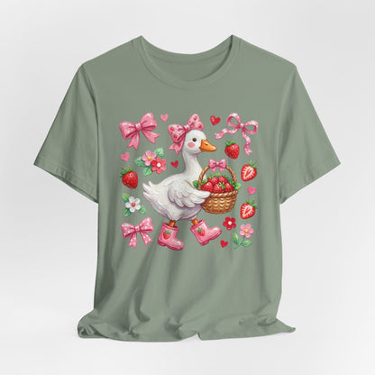 Strawberry Patch Goose Graphic Tee