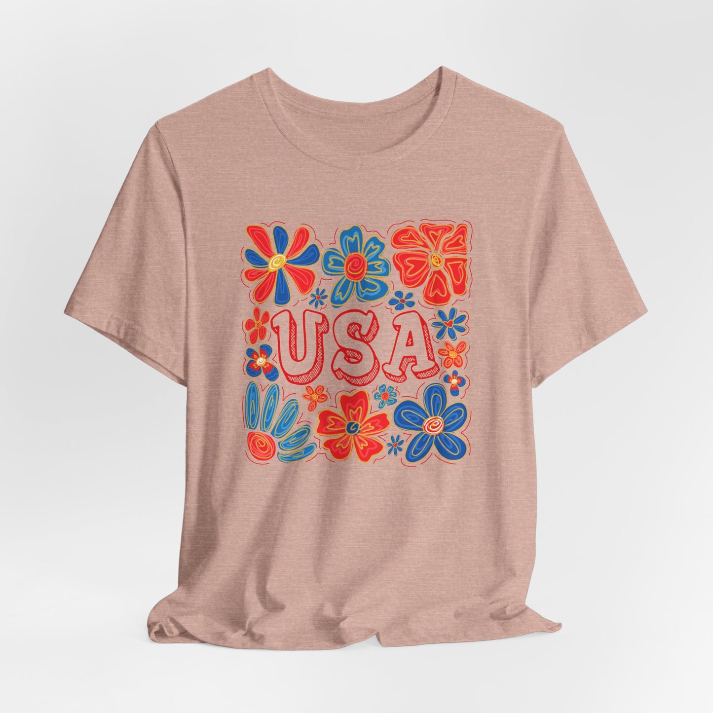 USA Floral Graphic Tee