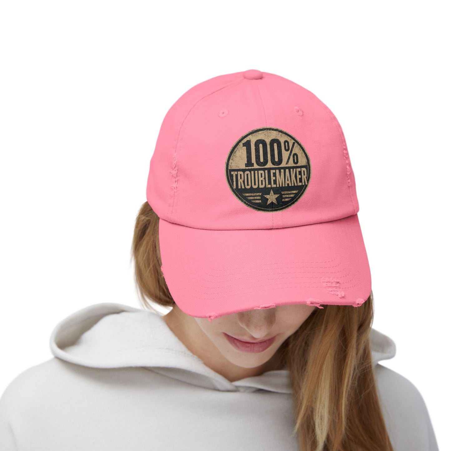 100% Troublemaker Distressed Cap