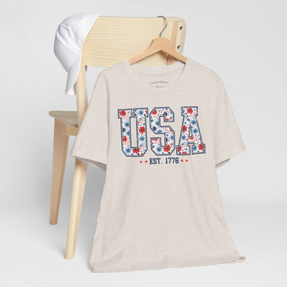 USA Floral EST. 1776 Graphic Tee