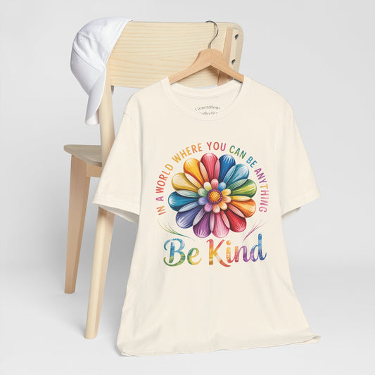 Be Kind Rainbow Flower Tee